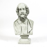 Homer Bust 22in. On Square Base - Fiberglass Resin - Outdoor Statue