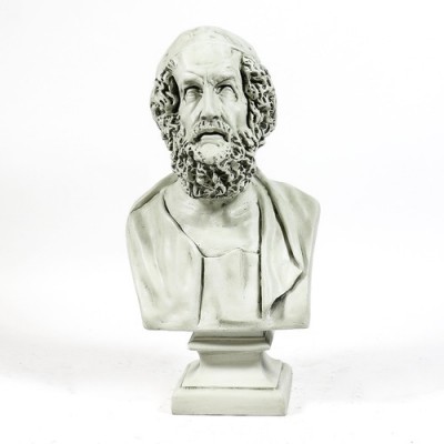 Homer Bust 22in. On Square Base - Fiberglass - Outdoor Statue -  - F170