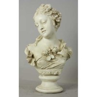 Smiling Girl Bust - Fiberglass Resin - Indoor/Outdoor Garden Statue