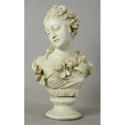 Smiling Girl Bust - Fiberglass - Indoor/Outdoor Garden Statue -  - F7514