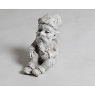Gnome Sitting 8 In. Fiber Stone Resin Indoor/Outdoor Statue/Sculpture - - FS8074 Gnome Sitting 8 In. Fiber Stone Resin Indoor/Outdoor Statue/Sculpture - - FS8074