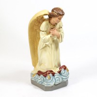 Angel Sorrow Kneeling Cross 27" Fiberglass Resin Indoor/Outdoor Statue