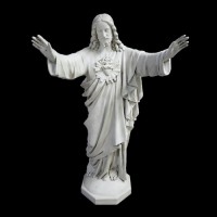 Sacred Heart (Hands Up) 60" Lightweight Fiberglass Resin Indoor/Outdoor Statue