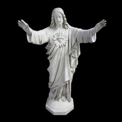 Sacred Heart (Hands Up) 60" Fiberglass Indoor/Outdoor Statue - - F24107 Sacred Heart (Hands Up) 60" Fiberglass Indoor/Outdoor Statue - - F24107