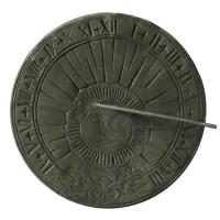 Weathered Decorative Sundial - Fiberglass Resin - Indoor/Outdoor Garden Statue/Sculpture