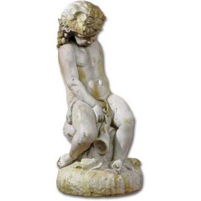 Como Cherub / Lion - Fiber Stone Resin - Indoor/Outdoor Garden Statue -  - FSAK233-L