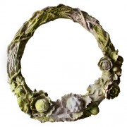 Rose Wreath Fiberglass Resin Indoor/Outdoor Garden Statue/Sculpture