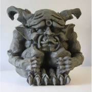 Scared Gargoyle 12in. - Fiberglass Resin - Indoor/Outdoor Statue