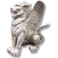 Mystical Winged Lion Griffin 19in. - Fiberglass Resin - Statue