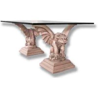 Tuscan Gargoyle Cocktail - Set - Lightweight Fiberglass Resin - Table Statue Display Base/Riser 2 Piece
