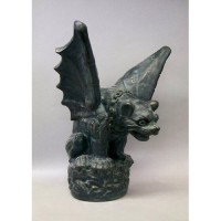 Castle Gate Gargoyle Large 25in. High - Fiberglass Resin - Indoor/Outdoor Statue