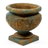 Rough Leaf Patio Urn 16in. - Fiberglass Resin - Indoor/Outdoor Rough Leaf Patio Urn 16in. - Fiberglass Resin - Indoor/Outdoor