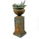 Rough Leaf Urn 16in. - Fiber Stone Resin - Indoor/Outdoor Statue -  - FS0110