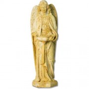 Church Holy Water Bowl Font Angel 25in. Lightweight Fiberglass Resin Outdoor Statue