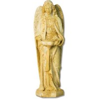 Church Holy Water Bowl Font Angel 25in. Lightweight Fiberglass Resin Outdoor Statue