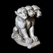 Cerberus Gargoyle / Three Headed Dog - Dwarf - Fiberglass Resin - Indoor/Outdoor Statue
