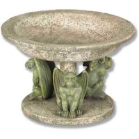 Three Gargoyle Urn Large 4.5in. - Fiberglass Resin - Outdoor Statue