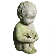 Pierre w/Bird Fiberglass Resin Indoor/Outdoor Garden Statue/Sculpture