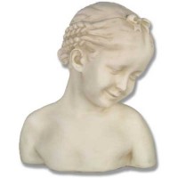 Smiling Girl 13in. High - Fiberglass Resin - Outdoor Statue