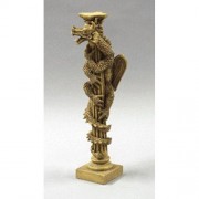 Dragon On Column 23in. - Fiberglass Resin - Indoor/Outdoor Statue