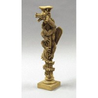 Dragon On Column 23in. - Fiberglass Resin - Indoor/Outdoor Statue Dragon On Column 23in. - Fiberglass Resin - Indoor/Outdoor Statue