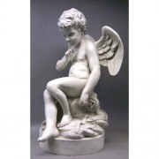 Mischievous Cupid 37in. Large Fiberglass Resin Indoor/Outdoor Garden