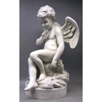 Mischievous Cupid 37in. Large Fiberglass Resin Indoor/Outdoor Garden