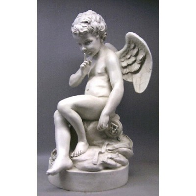 Mischievous Cupid 37in. Large Fiberglass Indoor/Outdoor Garden -  - F69357