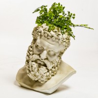 Hercules Head Flowerpot Planter - Fiberglass Resin Indoor/Outdoor Garden Statue