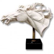 Horse's Head/Flo 15in. High  Carrara Marble Statuary