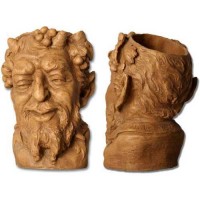 Bacchus Head Planter/Wine 13in. - Fiberglass Resin - Outdoor Statue
