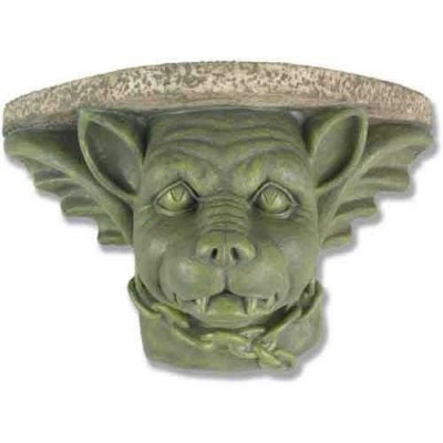 Gargoyle Head Bracket 13in. Fiber Stone Resin Indoor/Outdoor Statue -  - FSP2569