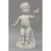 Nature's Child W/Bird 21in. High (Copper) Fiberglass Resin In/Outdoor Garden