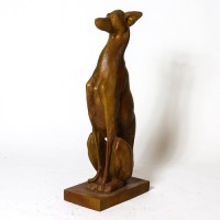 Whippet Dog for Frontdoor / Porch Steps On Base 30in. - Fiberglass Resin - Indoor/Outdoor Statue