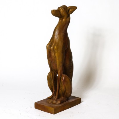 Whippet Dog On Base 30in. - Fiber Stone Resin - Indoor/Outdoor Statue -  - FS8466