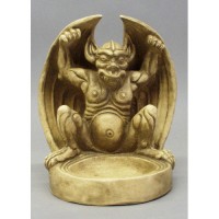 Nocturnus Evil Dish Sentinel Fiberglass Resin Indoor/Outdoor Garden