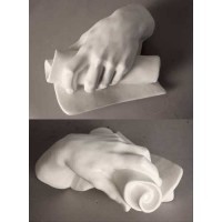 Left Hand w/Scroll - Fiberglass Resin - Indoor/Outdoor Garden Statue
