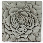 Rose Plaque Fiberglass Resin Indoor/Outdoor Wall Mount Garden