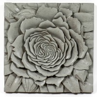 Rose Plaque Fiberglass Resin Indoor/Outdoor Wall Mount Garden