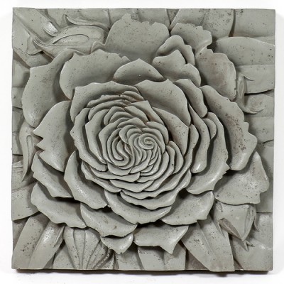 Rose Plaque Fiber Stone Resin Indoor/Outdoor Wall Mount Garden Statue -  - FS8743