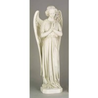 Angel In Cari - Pray - 25in. - Lightweight Fiberglass Resin - Outdoor Statue