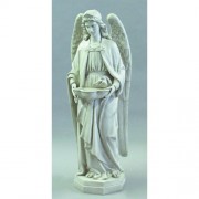 Church Holy Water Bowl Font Angel 50in. Lightweight Fiberglass Resin Outdoor