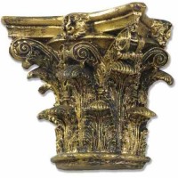 Fineline Corinthian Cap. Half - Fiberglass Resin - Outdoor Statue