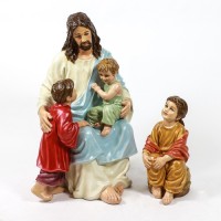 Jesus With Children 34" - Lightweight Fiberglass Resin Indoor/Outdoor Church Statuary