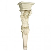 Masculine Caryatid Bracket 25in. Fiberglass Resin In/Outdoor Statue