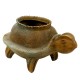 Primitive Turtle Pot 14in. Fiber Stone Resin Indoor/Outdoor Statue -  - FS8018