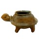 Primitive Turtle Pot 14in. Fiber Stone Resin Indoor/Outdoor Statue -  - FS8018