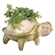 Primitive Turtle Pot 14in. Fiber Stone Resin Indoor/Outdoor Statue -  - FS8018