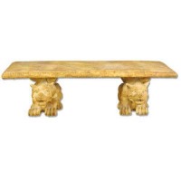 Jaimy Gargoyle Bench 30in. Wide - Fiberglass Resin - Outdoor Statue