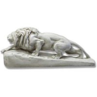 Crouching Lion 19in. Fiberglass Resin - Indoor/Outdoor Garden Statue
